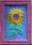 Ramka gipsowa - kwiatek, pomalowana